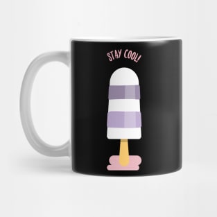 Stay cool violet and white popsicle Mug